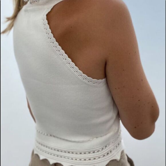 White Soft Knit Tank Top - Picture 1 of 6